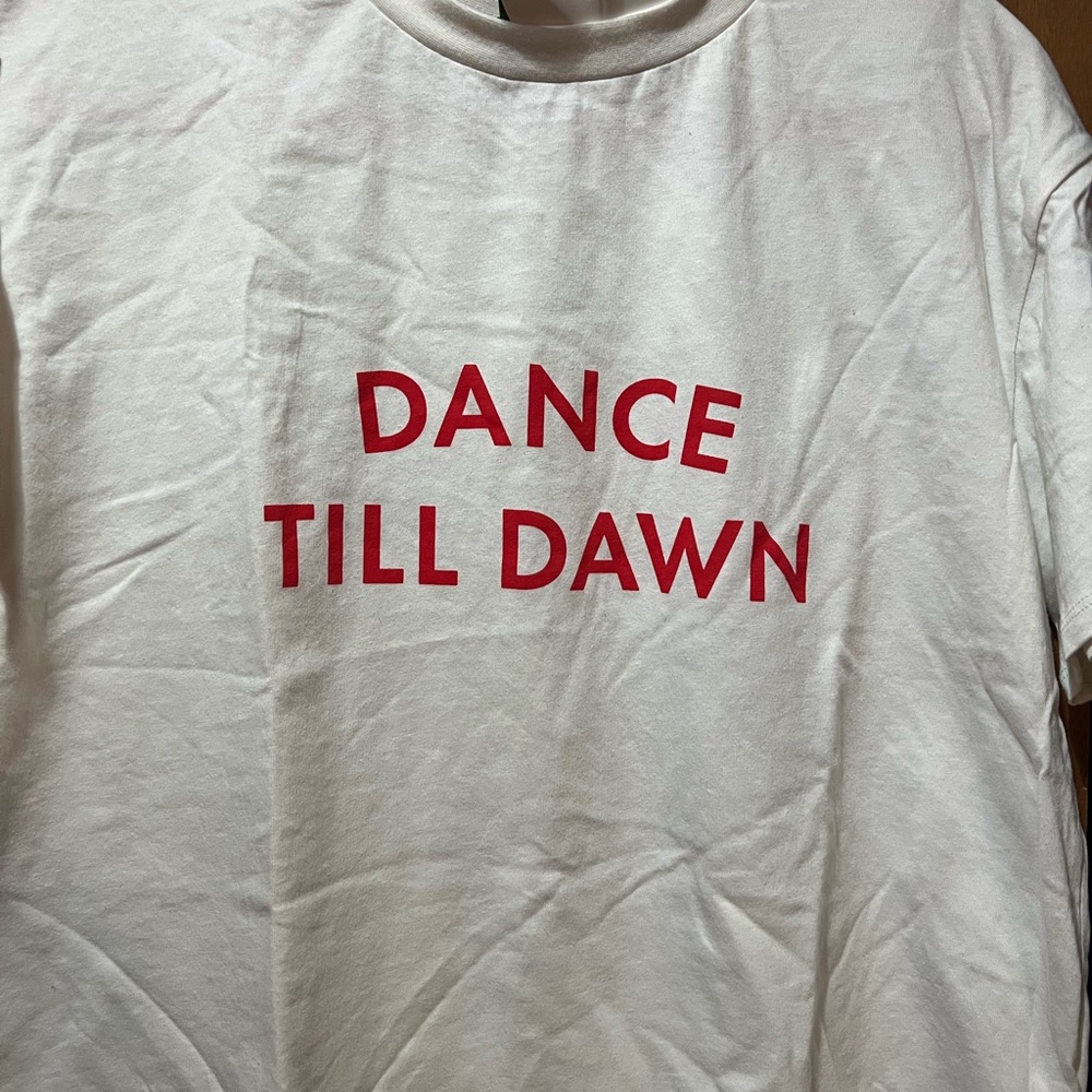 Kate Spade Target X T- Shirt with Red 'Dance Till Dawn' Print